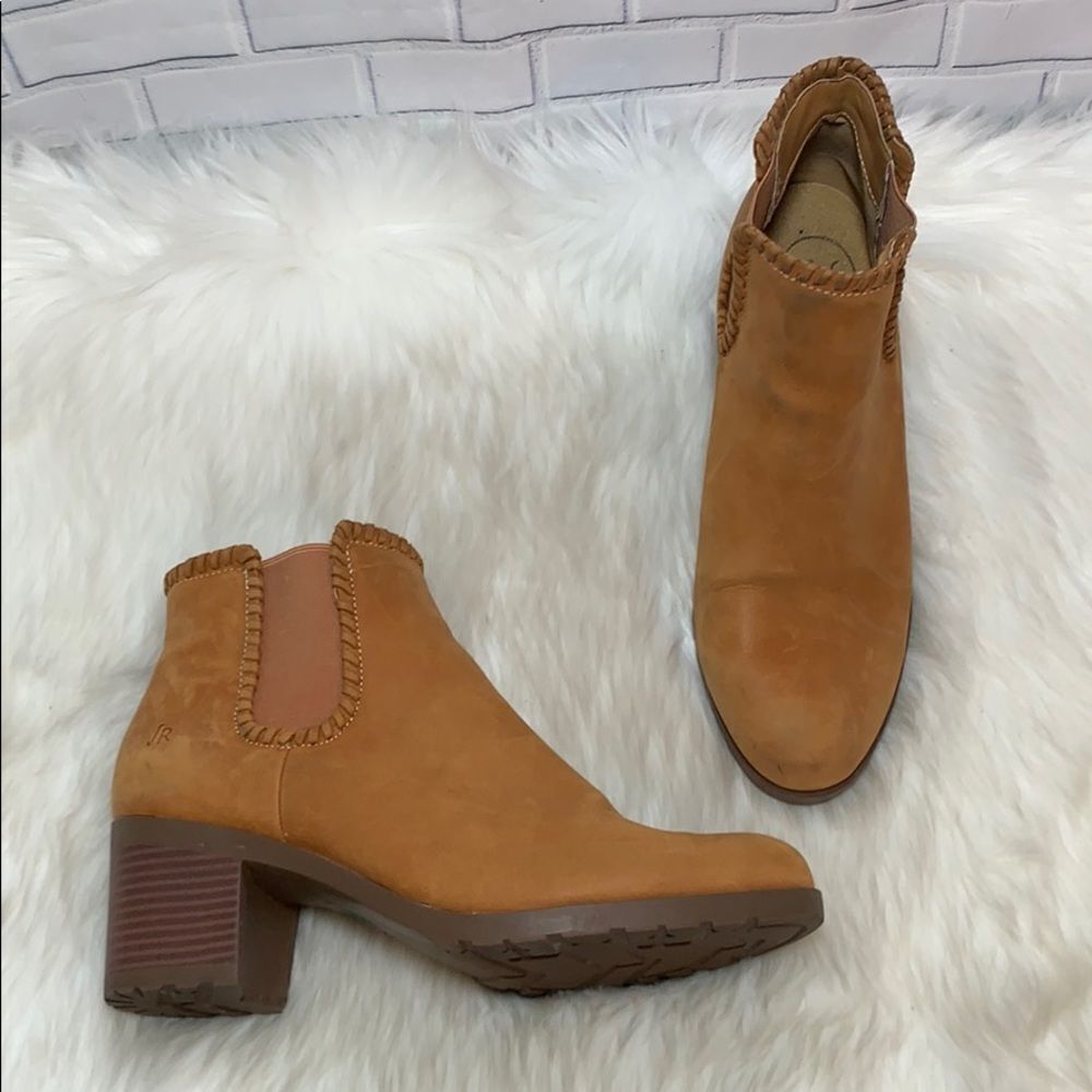 Jack Rogers Pippa Tan Suede Lug Sole Boots Sz 10